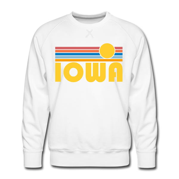 Premium Iowa Sweatshirt - Retro Sun Premium Men's Iowa Sweatshirt - white