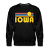 Premium Iowa Sweatshirt - Retro Sun Premium Men's Iowa Sweatshirt - black