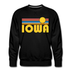 Premium Iowa Sweatshirt - Retro Sun Premium Men's Iowa Sweatshirt - black