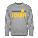 Premium Iowa Sweatshirt - Retro Sun Premium Men's Iowa Sweatshirt - heather grey
