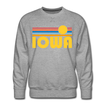 Premium Iowa Sweatshirt - Retro Sun Premium Men's Iowa Sweatshirt - heather grey