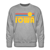 Premium Iowa Sweatshirt - Retro Sun Premium Men's Iowa Sweatshirt - heather grey