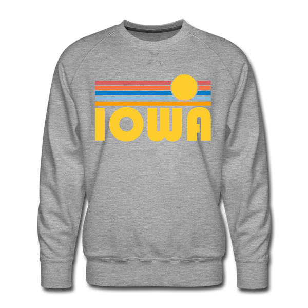 Premium Iowa Sweatshirt - Retro Sun Premium Men's Iowa Sweatshirt - heather grey