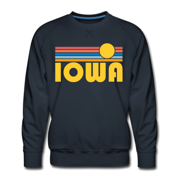Premium Iowa Sweatshirt - Retro Sun Premium Men's Iowa Sweatshirt - navy