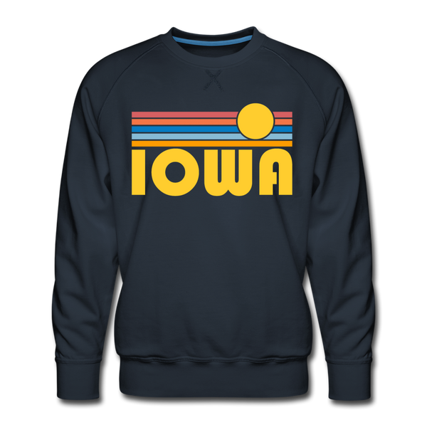 Premium Iowa Sweatshirt - Retro Sun Premium Men's Iowa Sweatshirt - navy