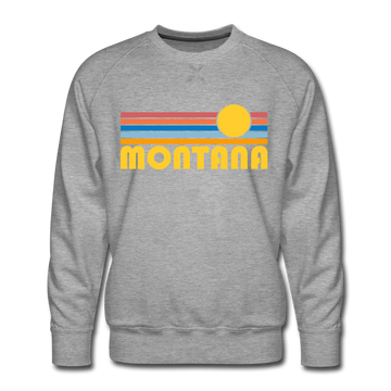 Premium Montana Sweatshirt - Retro Sun Premium Men's Montana Sweatshirt - heather grey