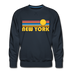 Premium New York, New York Sweatshirt - Retro Sun Premium Men's New York Sweatshirt - navy