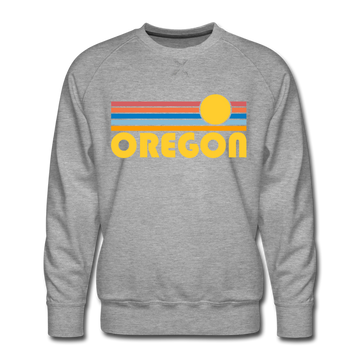 Premium Oregon Sweatshirt - Retro Sun Premium Men's Oregon Sweatshirt - heather grey