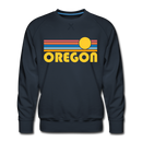 Premium Oregon Sweatshirt - Retro Sun Premium Men's Oregon Sweatshirt - navy