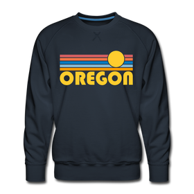 Premium Oregon Sweatshirt - Retro Sun Premium Men's Oregon Sweatshirt - navy