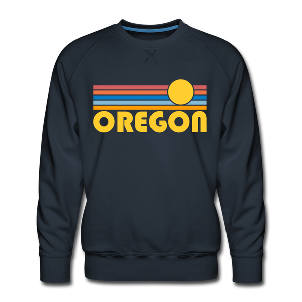 Premium Oregon Sweatshirt - Retro Sun Premium Men's Oregon Sweatshirt - navy