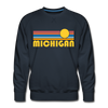 Premium Michigan Sweatshirt - Retro Sun Premium Men's Michigan Sweatshirt - navy