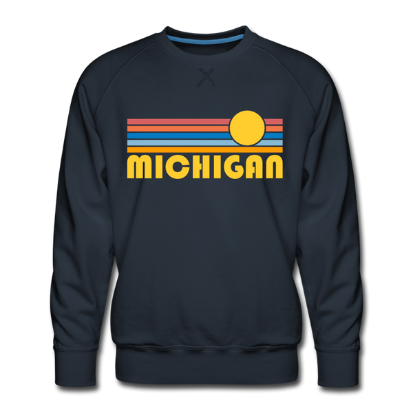 Premium Michigan Sweatshirt - Retro Sun Premium Men's Michigan Sweatshirt - navy