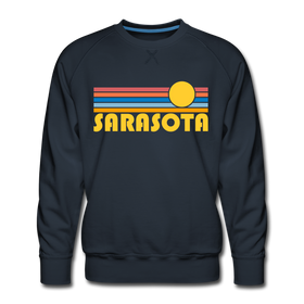 Premium Sarasota, Florida Sweatshirt - Retro Sun Premium Men's Sarasota Sweatshirt - navy