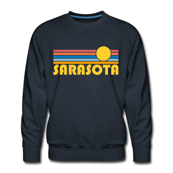 Premium Sarasota, Florida Sweatshirt - Retro Sun Premium Men's Sarasota Sweatshirt - navy