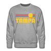 Premium Tampa, Florida Sweatshirt - Retro Sun Premium Men's Tampa Sweatshirt - heather grey