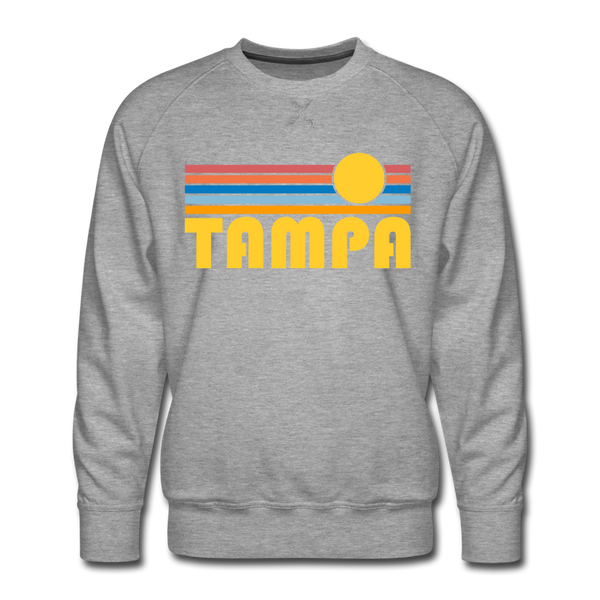 Premium Tampa, Florida Sweatshirt - Retro Sun Premium Men's Tampa Sweatshirt - heather grey