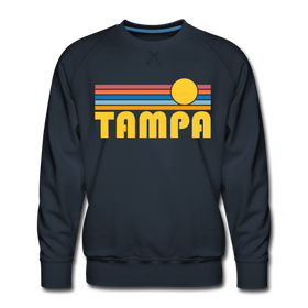Premium Tampa, Florida Sweatshirt - Retro Sun Premium Men's Tampa Sweatshirt - navy
