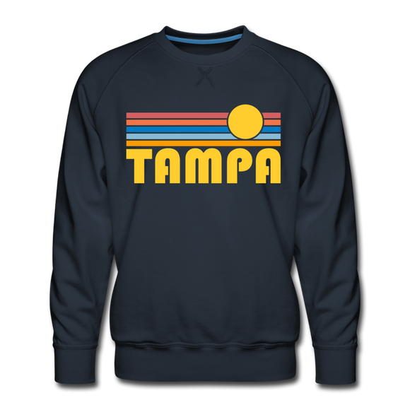 Premium Tampa, Florida Sweatshirt - Retro Sun Premium Men's Tampa Sweatshirt - navy