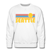 Premium Seattle, Washington Sweatshirt - Retro Sun Premium Men's Seattle Sweatshirt - white