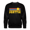 Premium Seattle, Washington Sweatshirt - Retro Sun Premium Men's Seattle Sweatshirt - black