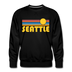 Premium Seattle, Washington Sweatshirt - Retro Sun Premium Men's Seattle Sweatshirt - black