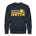 Premium Seattle, Washington Sweatshirt - Retro Sun Premium Men's Seattle Sweatshirt - navy