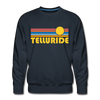 Premium Telluride, Colorado Sweatshirt - Retro Sun Premium Men's Telluride Sweatshirt - navy