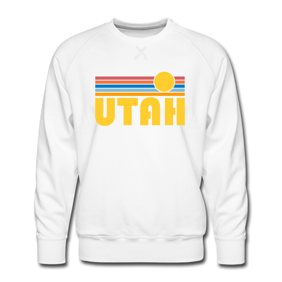 Premium Utah Sweatshirt - Retro Sun Premium Men's Utah Sweatshirt - white