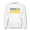 Premium Utah Sweatshirt - Retro Sun Premium Men's Utah Sweatshirt - white