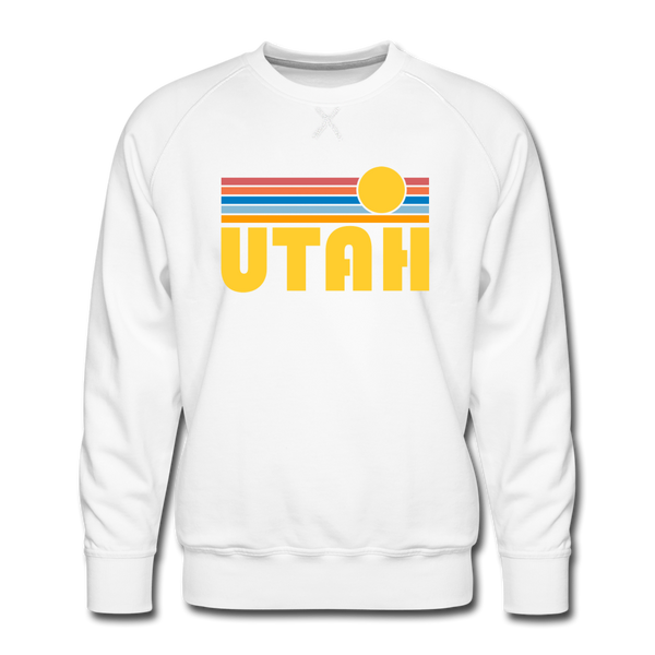 Premium Utah Sweatshirt - Retro Sun Premium Men's Utah Sweatshirt - white