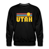 Premium Utah Sweatshirt - Retro Sun Premium Men's Utah Sweatshirt - black