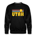 Premium Utah Sweatshirt - Retro Sun Premium Men's Utah Sweatshirt - black