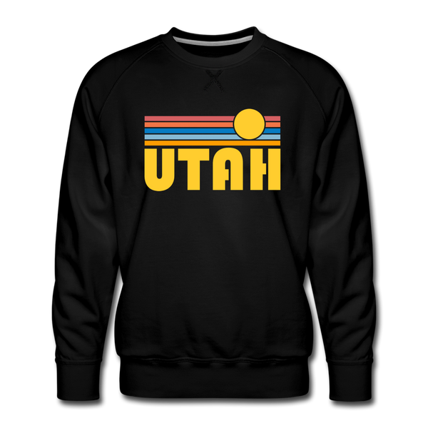 Premium Utah Sweatshirt - Retro Sun Premium Men's Utah Sweatshirt - black