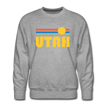 Premium Utah Sweatshirt - Retro Sun Premium Men's Utah Sweatshirt - heather grey
