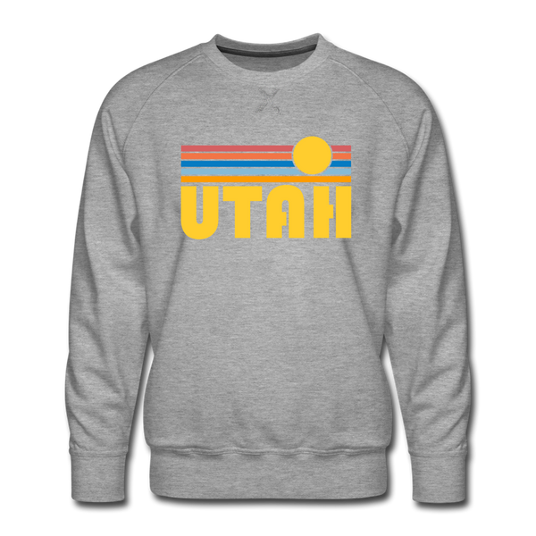 Premium Utah Sweatshirt - Retro Sun Premium Men's Utah Sweatshirt - heather grey