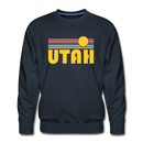 Premium Utah Sweatshirt - Retro Sun Premium Men's Utah Sweatshirt - navy