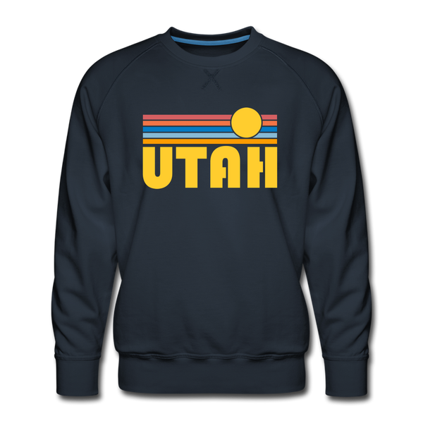 Premium Utah Sweatshirt - Retro Sun Premium Men's Utah Sweatshirt - navy