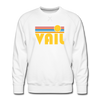 Premium Vail, Colorado Sweatshirt - Retro Sun Premium Men's Vail Sweatshirt - white