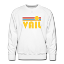 Premium Vail, Colorado Sweatshirt - Retro Sun Premium Men's Vail Sweatshirt - white