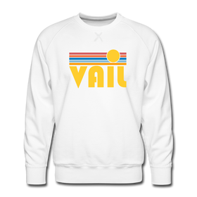 Premium Vail, Colorado Sweatshirt - Retro Sun Premium Men's Vail Sweatshirt - white