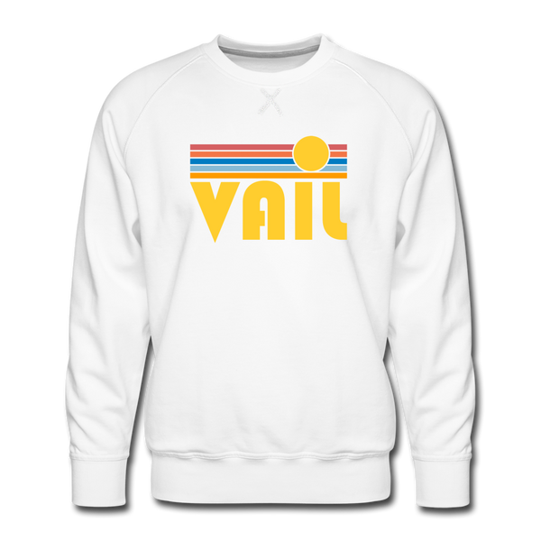 Premium Vail, Colorado Sweatshirt - Retro Sun Premium Men's Vail Sweatshirt - white