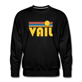 Premium Vail, Colorado Sweatshirt - Retro Sun Premium Men's Vail Sweatshirt - black