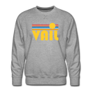 Premium Vail, Colorado Sweatshirt - Retro Sun Premium Men's Vail Sweatshirt - heather grey