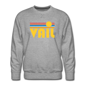 Premium Vail, Colorado Sweatshirt - Retro Sun Premium Men's Vail Sweatshirt - heather grey