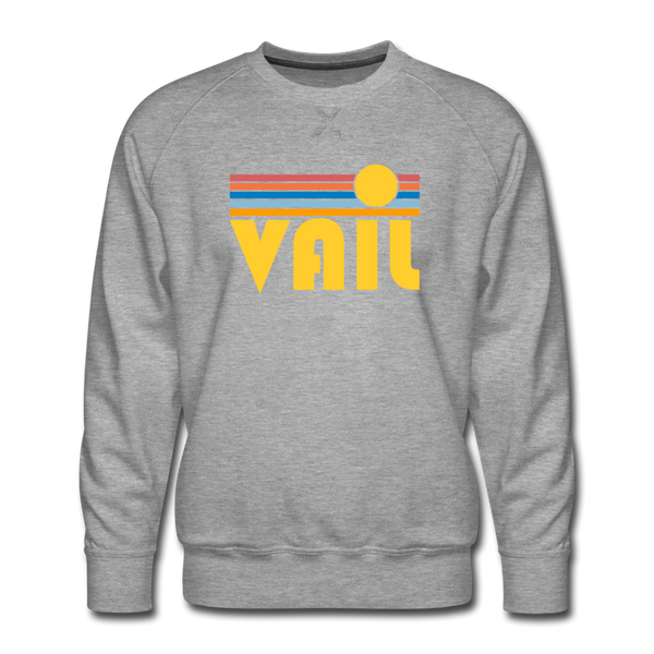 Premium Vail, Colorado Sweatshirt - Retro Sun Premium Men's Vail Sweatshirt - heather grey