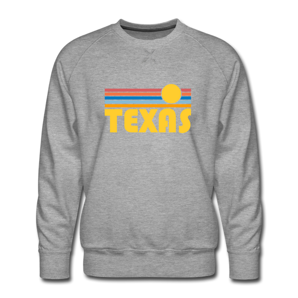 Premium Texas Sweatshirt - Retro Sun Premium Men's Texas Sweatshirt - heather grey