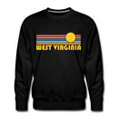 Premium West Virginia Sweatshirt - Retro Sun Premium Men's West Virginia Sweatshirt - black