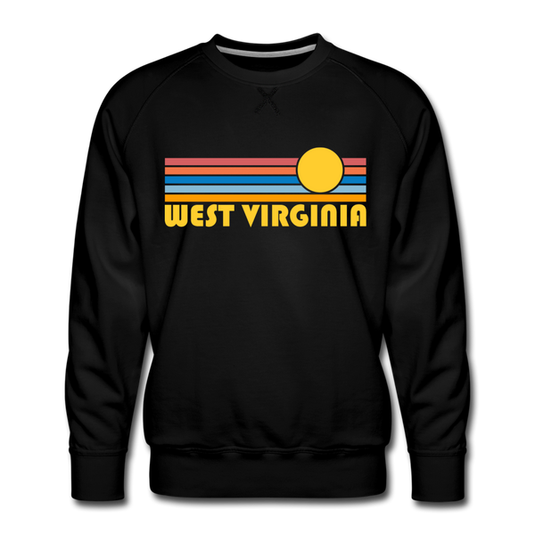 Premium West Virginia Sweatshirt - Retro Sun Premium Men's West Virginia Sweatshirt - black