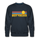 Premium West Virginia Sweatshirt - Retro Sun Premium Men's West Virginia Sweatshirt - navy